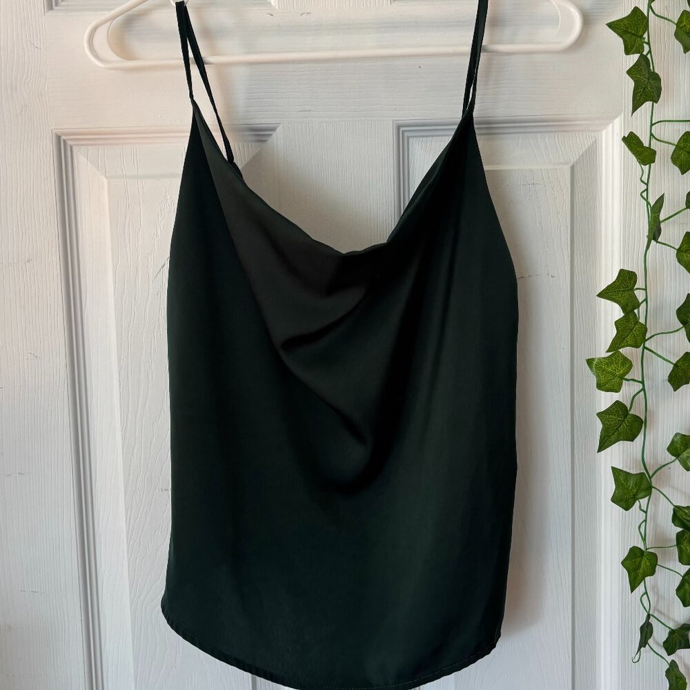 Green Satin Cowl Top - Originally 20.00